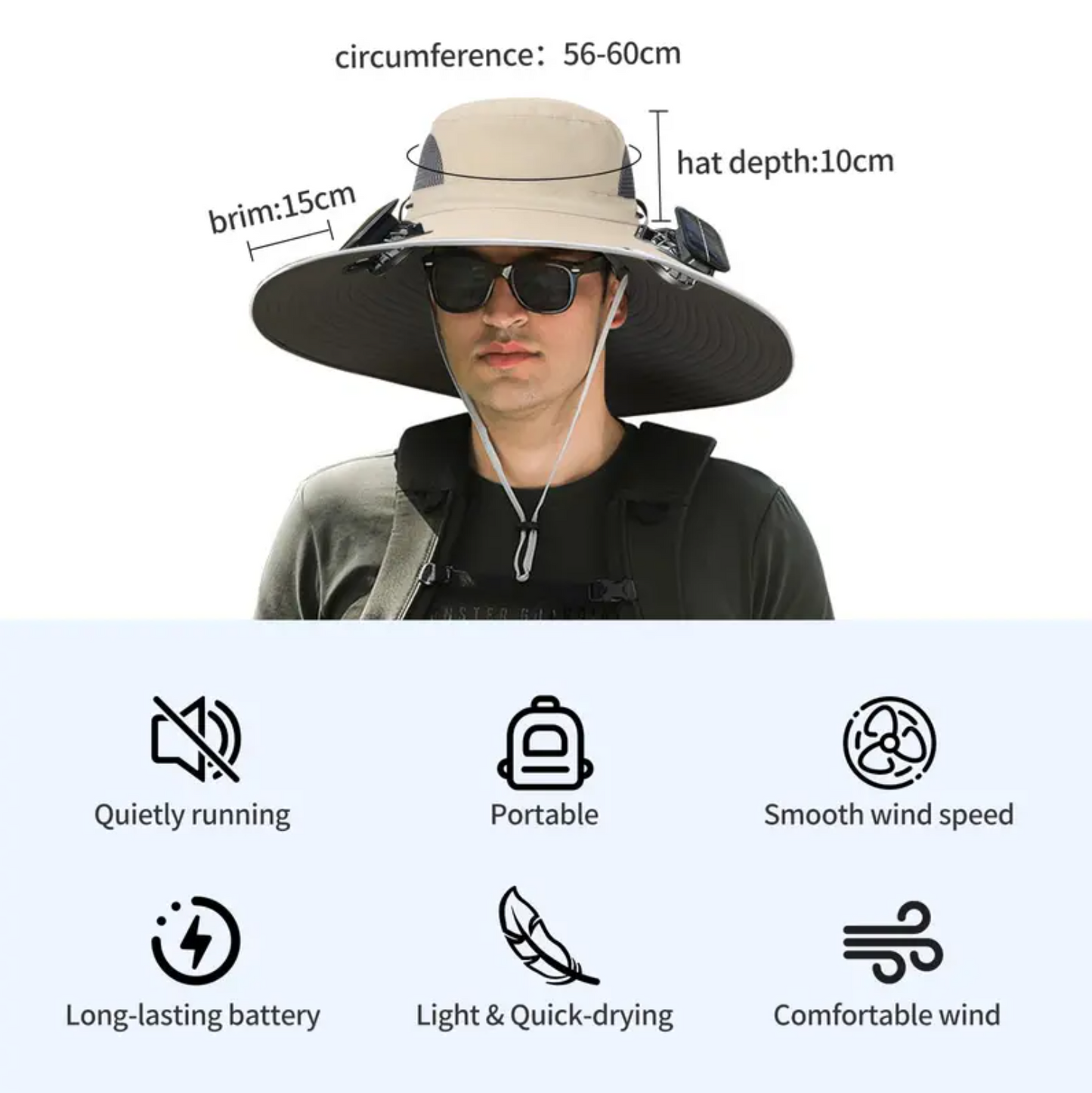 Solar Fan Outdoor Fishing Hat