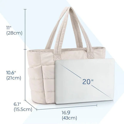Large Quilted Laptop Tote Bag