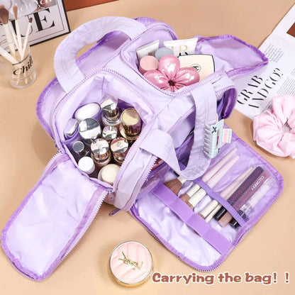Large Capacity Travel Makeup Bag With Compartments
