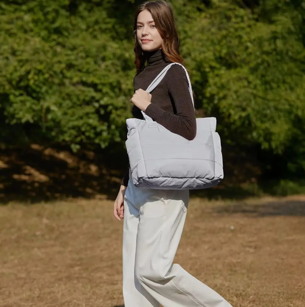 Large Quilted Laptop Tote Bag