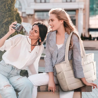 Large Quilted Laptop Tote Bag