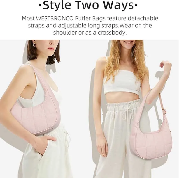 Quilted Puffer Shoulder Bag - BAGS