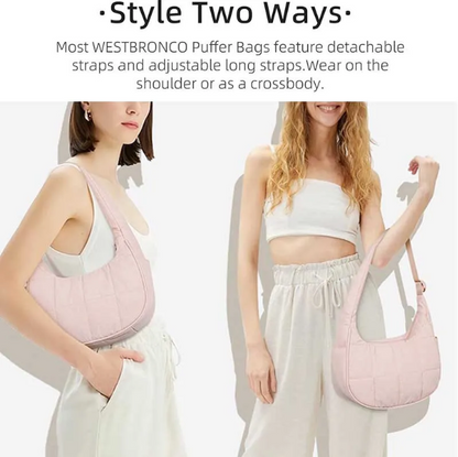 Quilted Puffer Shoulder Bag - BAGS