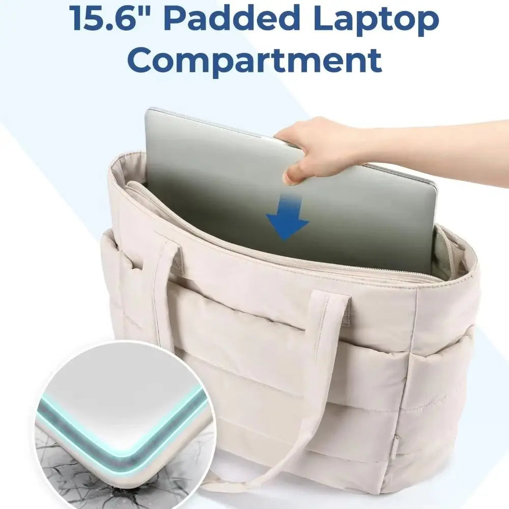 Large Quilted Laptop Tote Bag