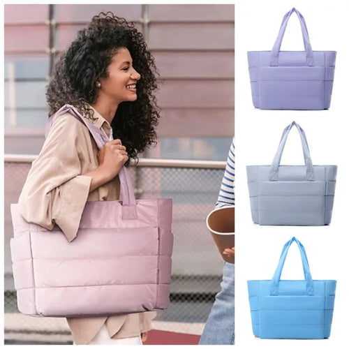 Large Quilted Laptop Tote Bag