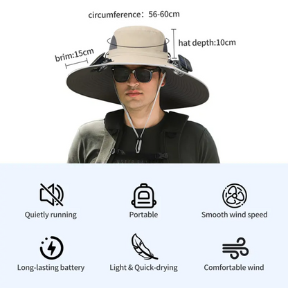 Solar Fan Outdoor Fishing Hat