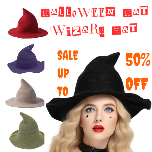 Halloween Witch Hat: Vintage Wool Knit Hat for Cosplay, Parties & Decorations